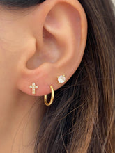 Load image into Gallery viewer, 14Kt Yellow Gold Diamond Cross Studs

