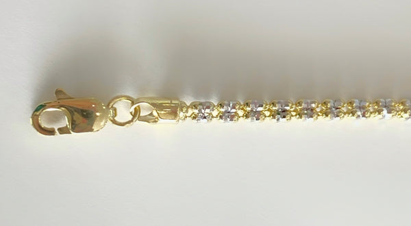 14Kt Yellow Gold Two Tone connected Ball Necklace