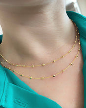 Load image into Gallery viewer, Layering the 16 inch and 18 inch necklace.

