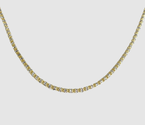 14Kt Yellow Gold Two Tone connected Ball Necklace