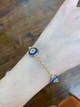 Load image into Gallery viewer, 14Kt Yellow Gold Cubic Zirconia Eye Bracelet
