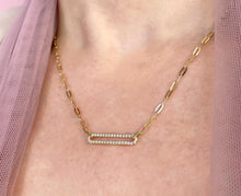 Load image into Gallery viewer, 14KT Diamond Paper Clip Link Necklace
