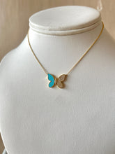 Load image into Gallery viewer, 14KT Yellow Gold Butterfly - Turquoise and Diamond
