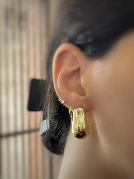 Gold Drop Hoop Earrings