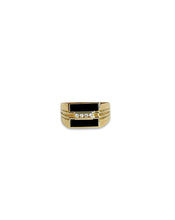 Load image into Gallery viewer, Men&#39;s Black Onyx 14kt Yellow Gold Diamond Ring
