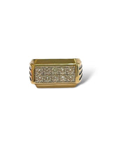 Load image into Gallery viewer, 14KT Mens Yellow Gold Ring with Double Diamond Row
