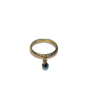 Load image into Gallery viewer, 14KT Yellow Gold Ring -Rope Sided Dangling Eye

