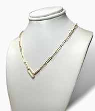 Load image into Gallery viewer, 14Kt Yellow Gold Diamond Paperclip Necklace
