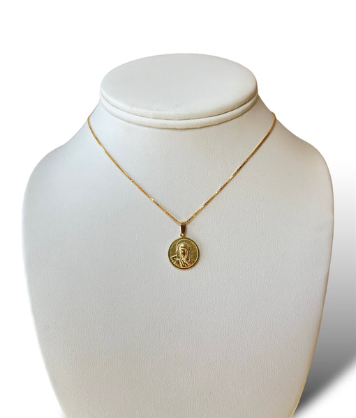 18KT Yellow Gold Virgin Mary Necklace
