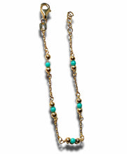 Load image into Gallery viewer, 18KT Turquoise Baby Bracelet
