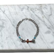 Load image into Gallery viewer, 14KT White Gold Toddler Cross Bracelet
