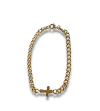 Load image into Gallery viewer, 14KT Yellow Gold Toddler Bracelet with Cross
