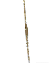 Load image into Gallery viewer, 14KT Yellow Gold Toddler ID Bracelet with Cross
