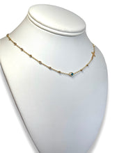 Load image into Gallery viewer, 18KT Yellow Gold Cross + Eye Necklace
