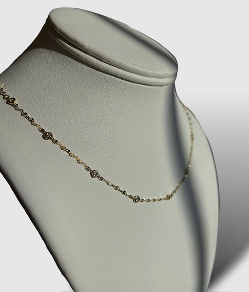 14KT Yellow Gold Diamond By-The-Yard Necklace