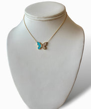 Load image into Gallery viewer, 14KT Yellow Gold Butterfly - Turquoise and Diamond
