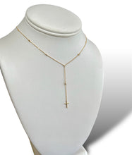 Load image into Gallery viewer, 14KT Diamond Necklace with Cross Drop
