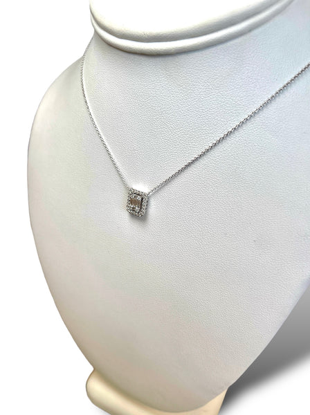 Diamond Round Baguette Necklace