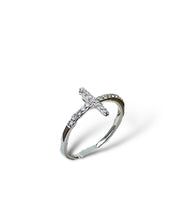 Load image into Gallery viewer, 14KT Diamond Cross Ring
