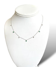 Load image into Gallery viewer, 14KT White Gold Dangling Emerald Necklace
