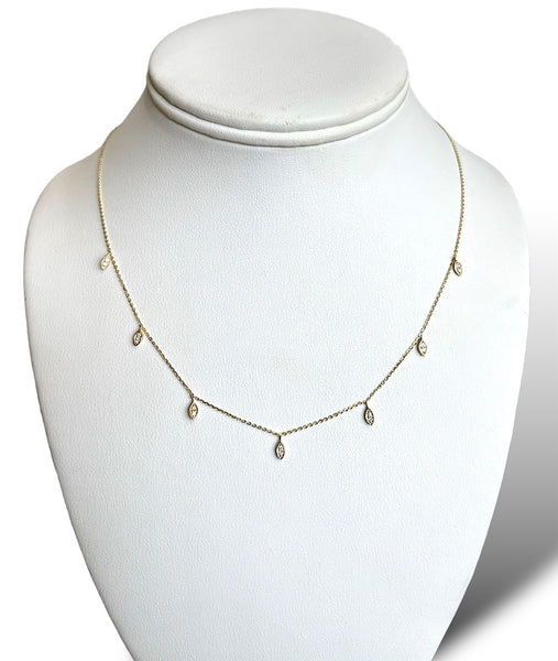 14KT Yellow Gold Lady's Diamond Dangling Necklace
