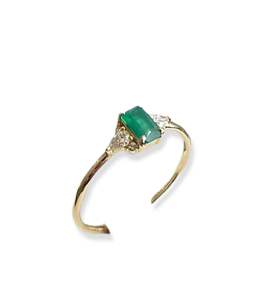 14KT Yellow Gold Emerald Cut Diamond Ring