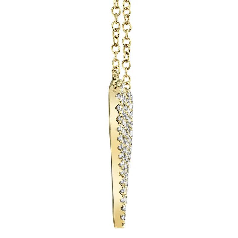 0.21CT Diamond Pave Heart Necklace in solid 14k gold – handcrafted by Nancy's Jewelry