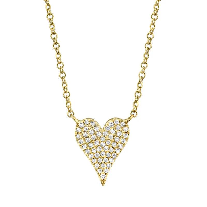 0.11CT Diamond Pave Heart Necklace | Necklaces in 14K Gold = Nancy's Jewelry