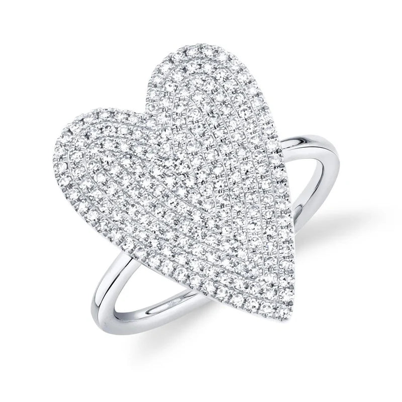 0.56CT Diamond Pave Heart Ring
