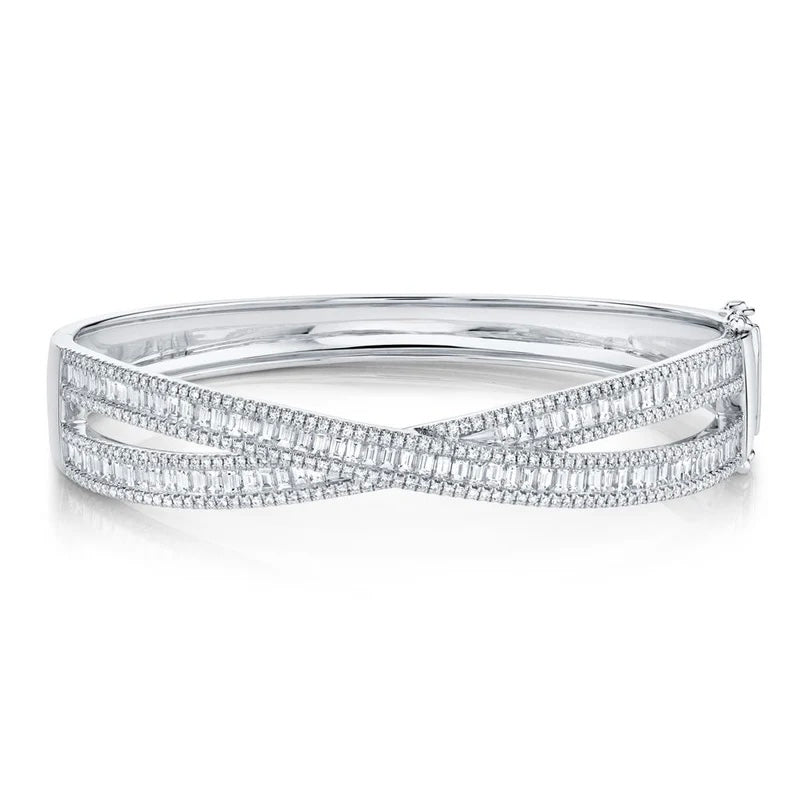 3.25CT Diamond Baguette Bangle | Bracelets in 14K Gold = Nancy's Jewelry