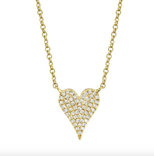 Load image into Gallery viewer, Amor 0.11CT Diamond Pave Heart Pendant Necklace
