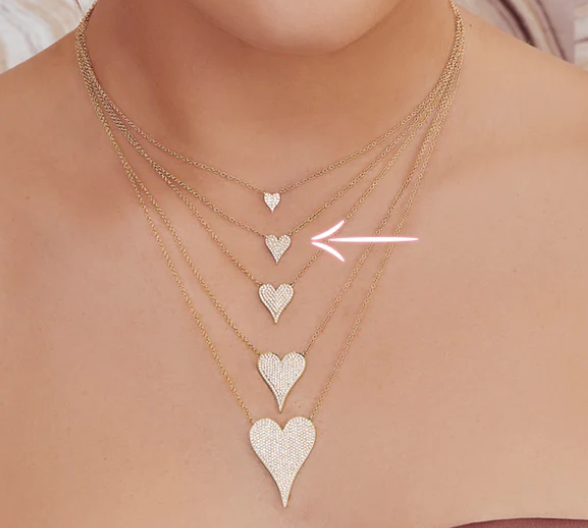Amor 0.11CT Diamond Pave Heart Pendant Necklace