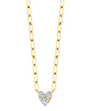 Load image into Gallery viewer, 0.41CT Diamond Heart Paper Clip Link Necklace
