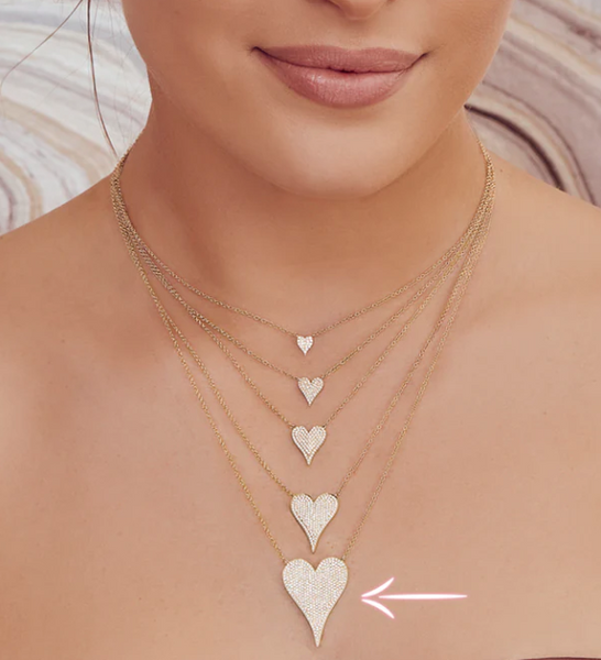 Amor 0.11CT Diamond Pave Heart Pendant Necklace