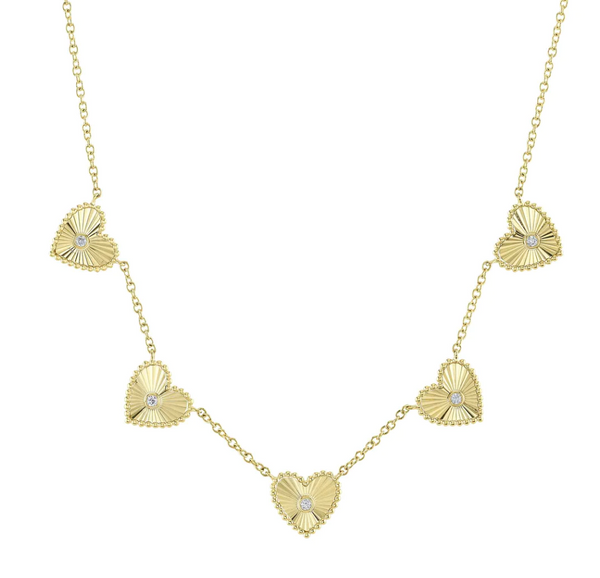 0.09CT Diamond Bezel Heart Necklace