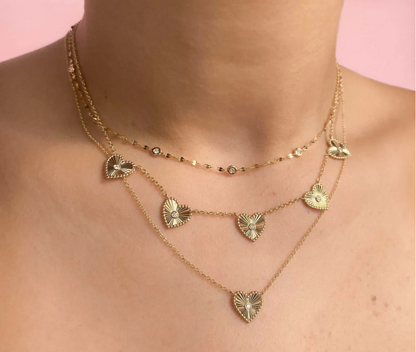 0.09CT Diamond Bezel Heart Necklace
