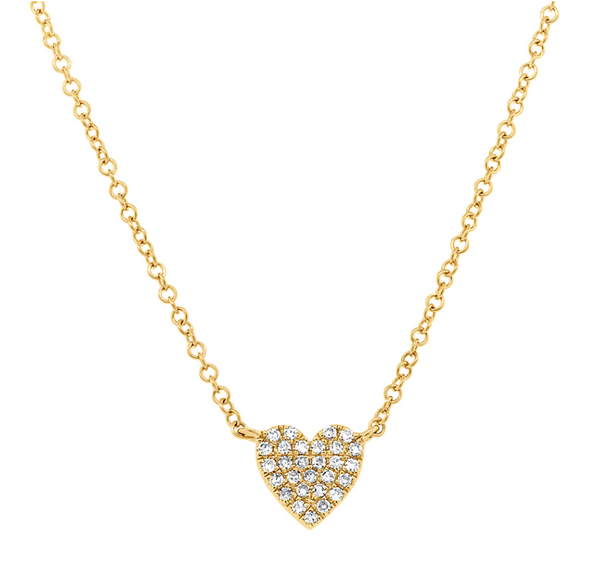 0.09CT Diamond Pave Heart Necklace