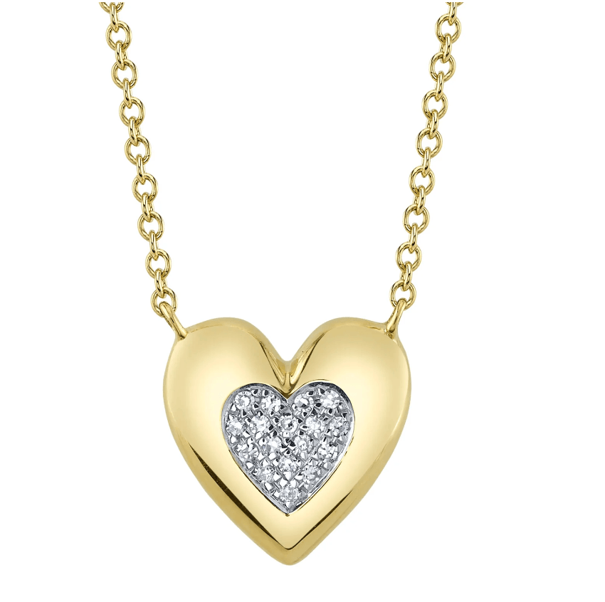 0.04CT Diamond Heart Necklace | Necklaces in 14K Gold = Nancy's Jewelry