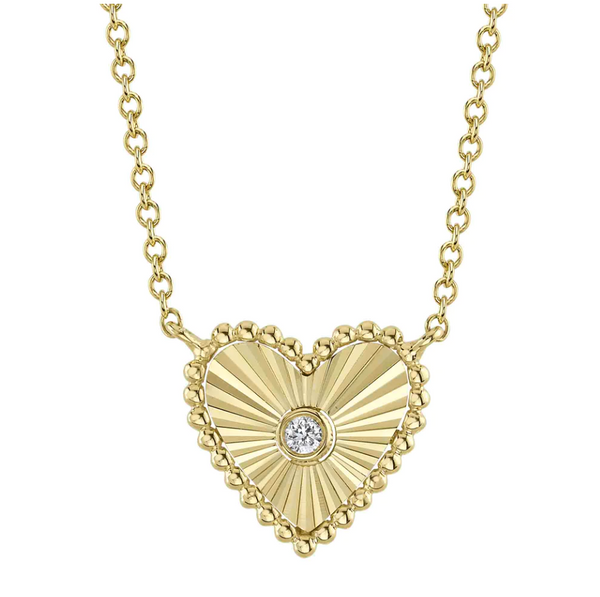 0.02CT Diamond Bezel Heart Necklace