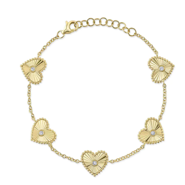 0.10CT Diamond Bezel Heart Bracelet