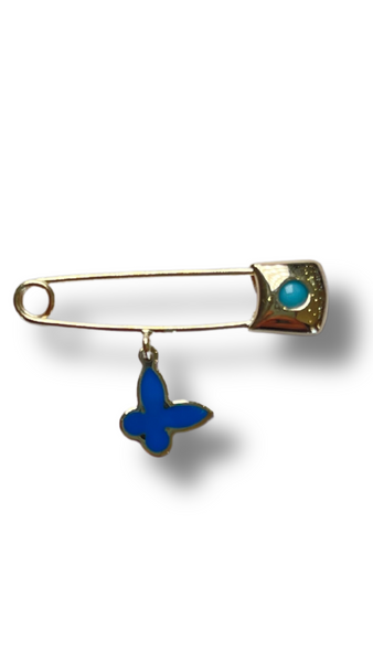 14KT Yellow Gold Turquoise Baby Pin - Butterfly