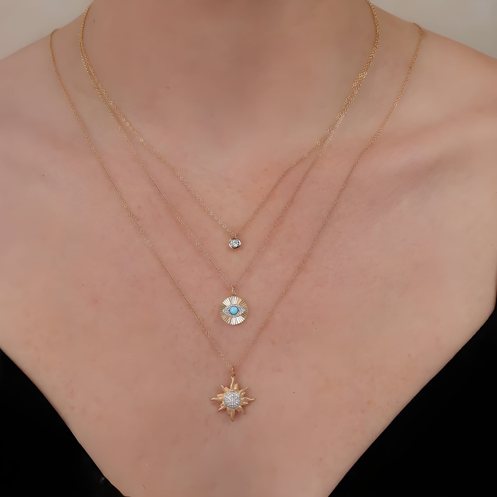 Stella Diamond Bezel Necklace
