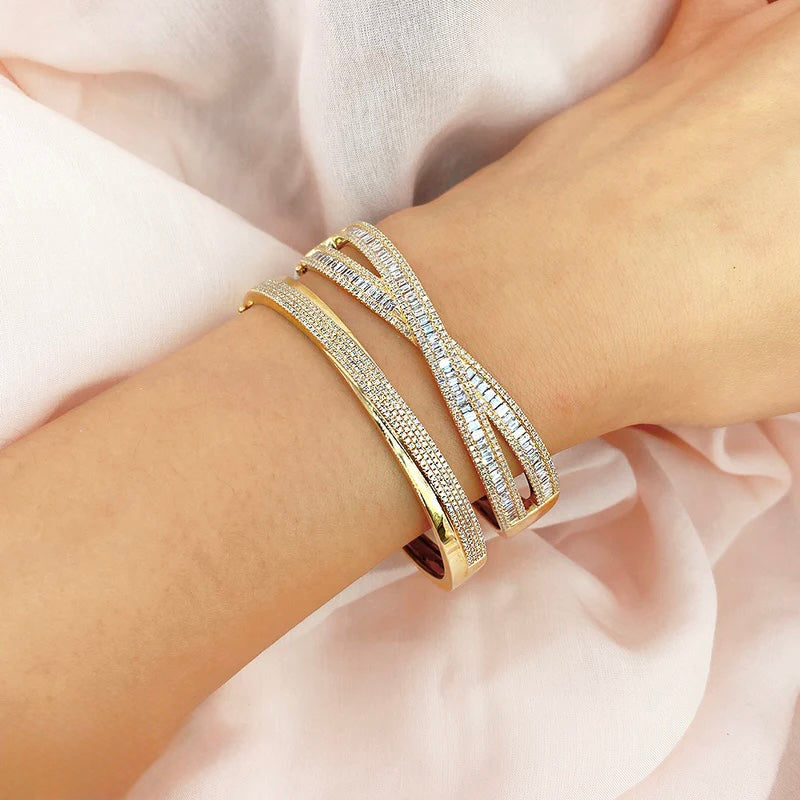 3.25CT Diamond Baguette Bangle | Bracelets in 14K Gold = Nancy's Jewelry