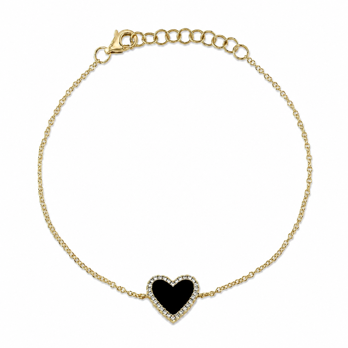 Black Onyx Heart Bracelet
