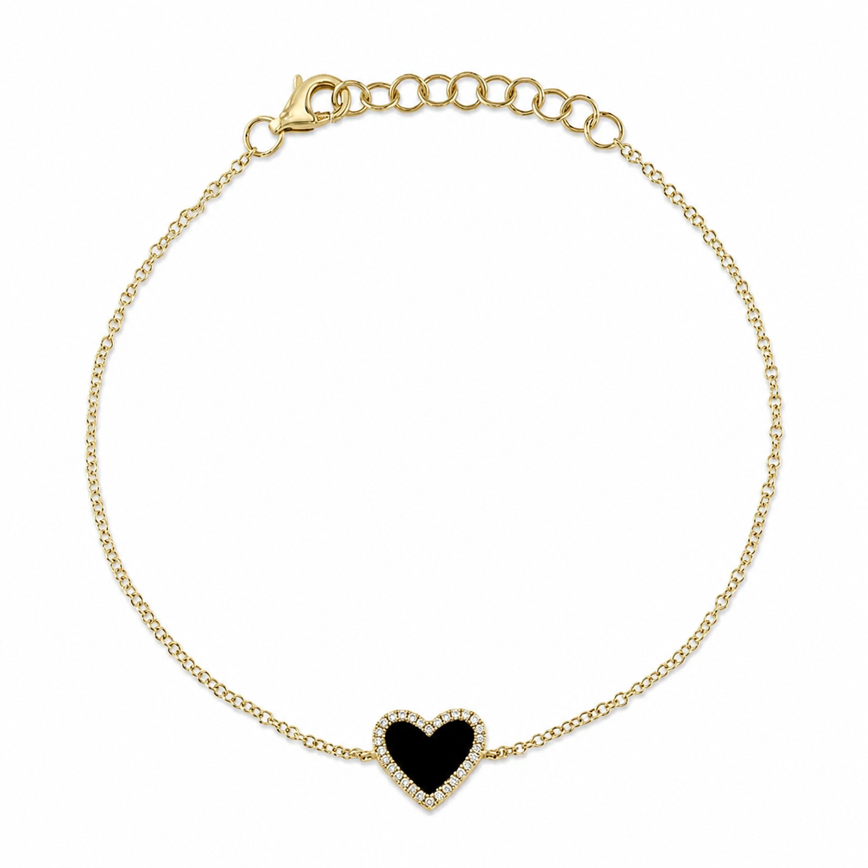 Black Onyx Heart Bracelet