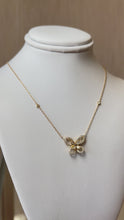 Load and play video in Gallery viewer, 14KT Yellow Gold Diamond Butterfly Necklace
