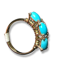 Load image into Gallery viewer, 14KT Yellow Gold Turquoise Ball Ring
