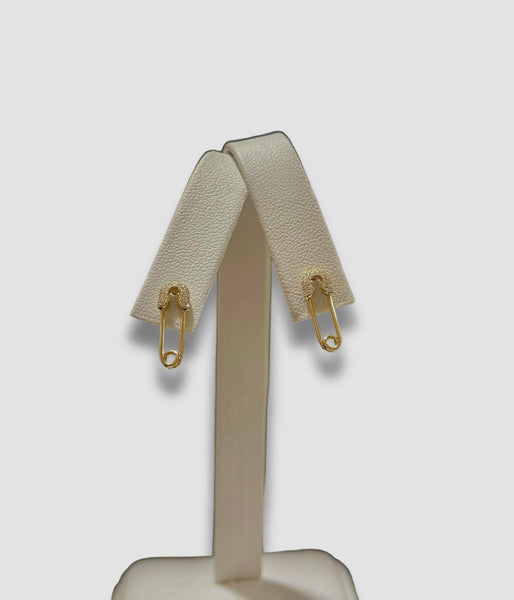 14KT Safety Pin Earring - Pushback