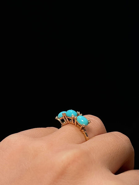 14KT Yellow Gold Turquoise Ball Ring