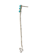 Load image into Gallery viewer, 14KT Yellow Gold Turquoise Dangling Ball Earring
